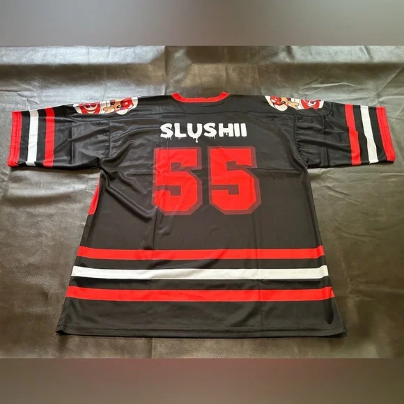 Slushii edm Red Black Hockey Jersey - Picture 4 of 4